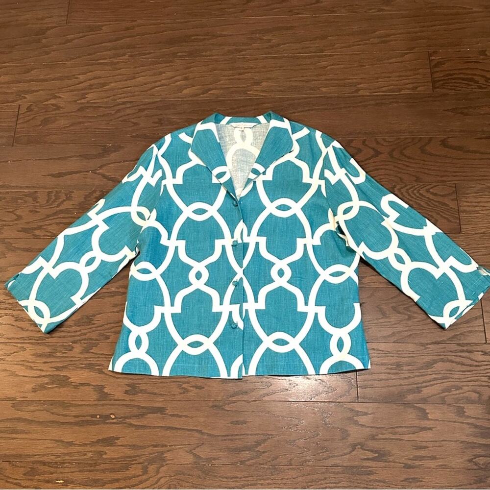 Connie Roberson Woman’s Linen Jacket Blazer Size Large - Picture 2 of 9